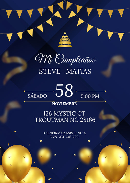 INVITACION PARA CUMPLEANOS PARA HOMBRES MADUROS